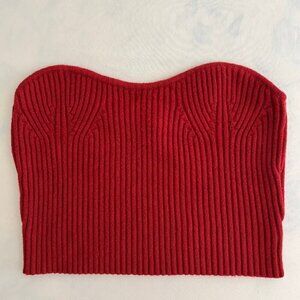 Lulus Red Sweetheart Neckline Ribbed Tube Top